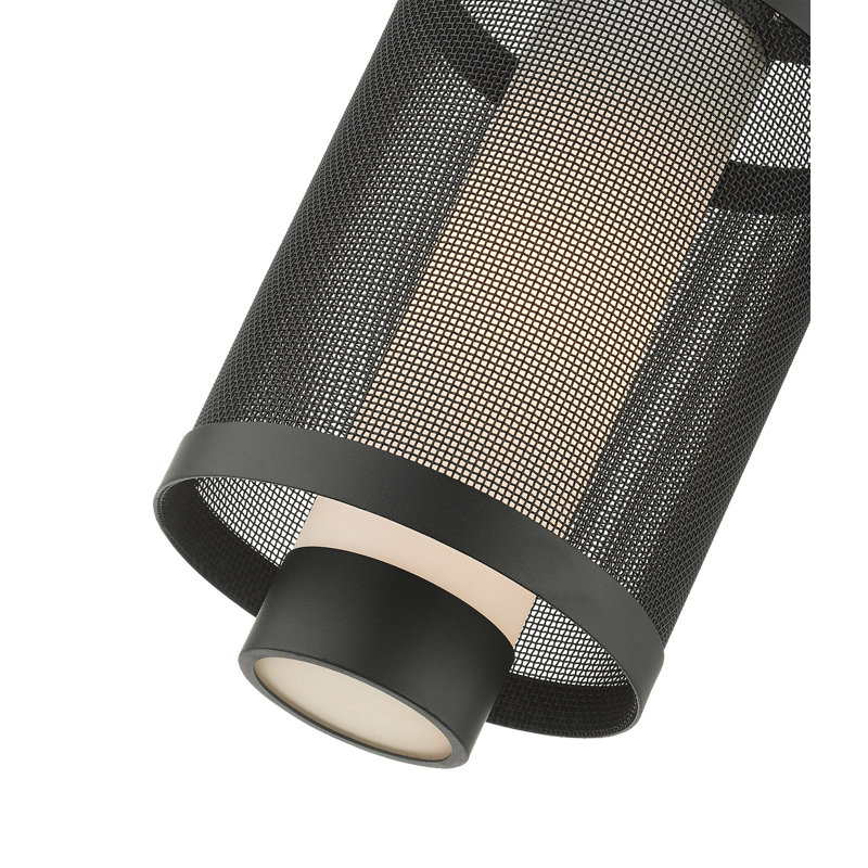 Lanterne suspendue d'extérieur Zebra, H 14,5 po x l 9 po x P 7 po, Noir texturé