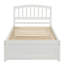 Lit plateforme simple en bois avec lit gigogne, structure de lit en bois robuste, blanc peu encombrant-588597056
