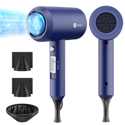 Séchoir à cheveux professionnel professionnel, puissant séchoir à séchage rapide à faible bruit de 1800 W avec 2 buses de concentrateur et 1 accessoire de diffuseur pour les voyages à domicile