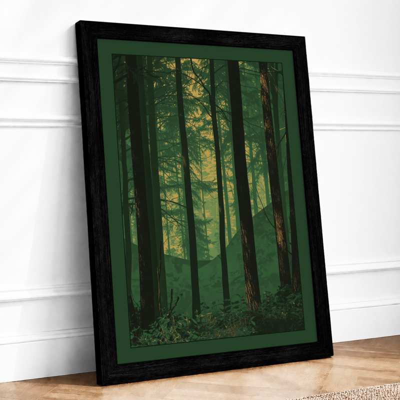 Into The Forest Light Scandinavian - Print, A2 - 59.4 x 42.0 cm, Black