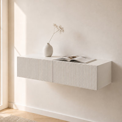 Modern Fluted Panel Floating Vanity Table