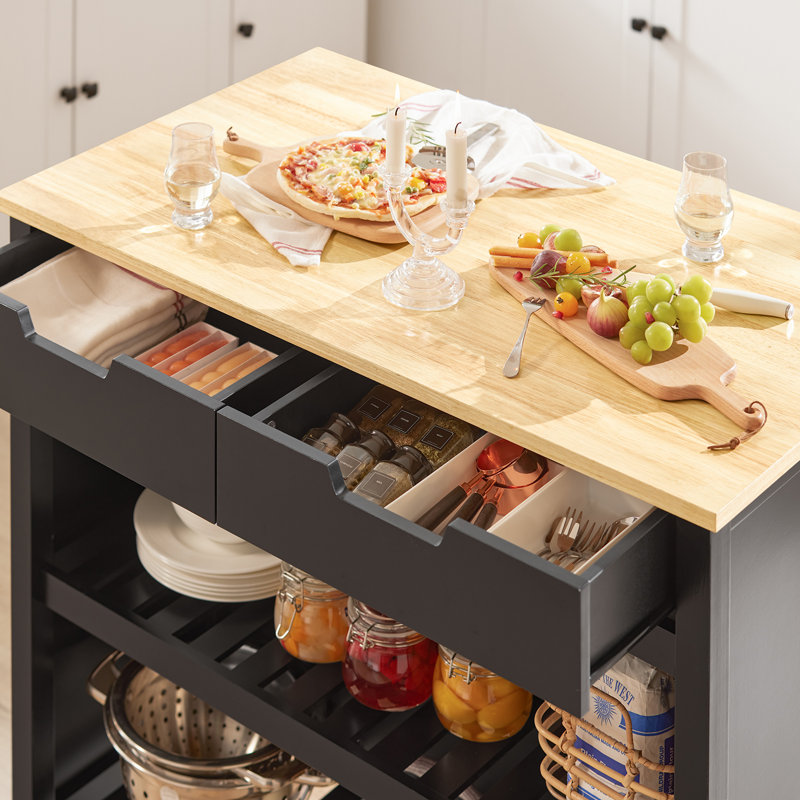 Mitul 98cm W Kitchen Island and with Locking Wheels