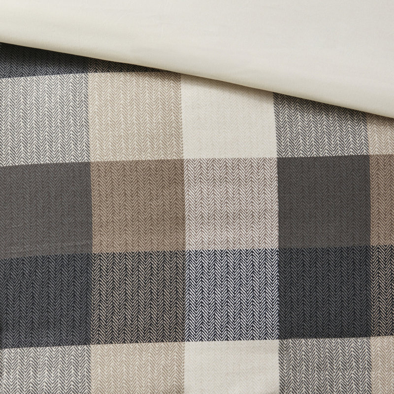 Élégante housse de couette à chevrons 6 pièces pour très grand / très grand lit avec coussins décoratifs et imprimés audacieux
