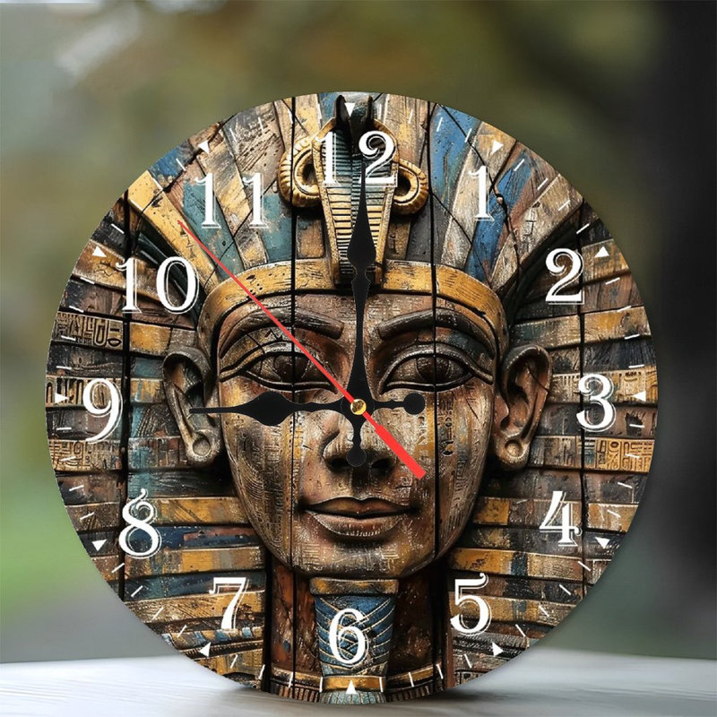 Horloge murale en bois 10 po, mouvement silencieux, à piles (piles AA non incluses), décor artistique, parfait pour les décorations