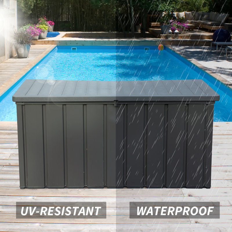 Boîte de rangement à persiennes 100 gallons Domi, H 27,56 po x l 49,41 po x P 24,69 po