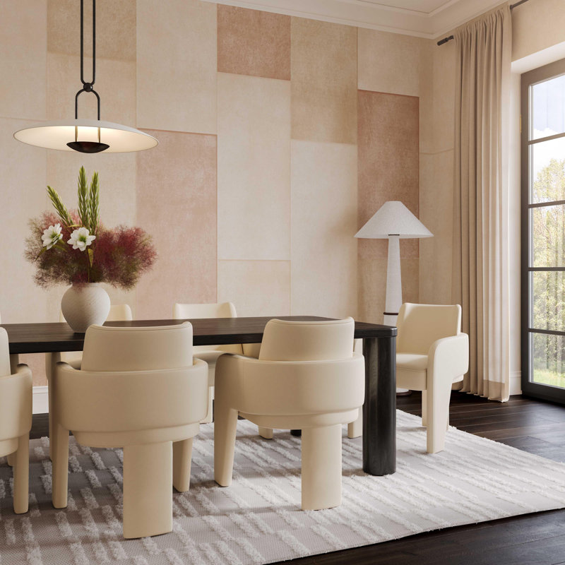 Vegan Leather Dining Chair, Cream