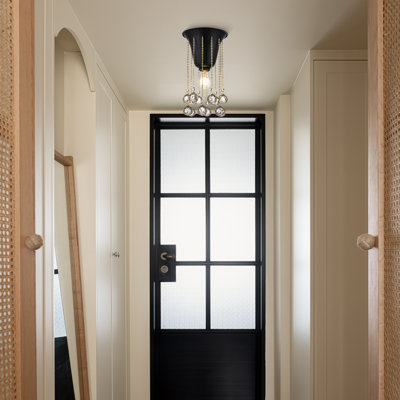 Plafonnier encastré 1 lumière avec détails en cristal Nora