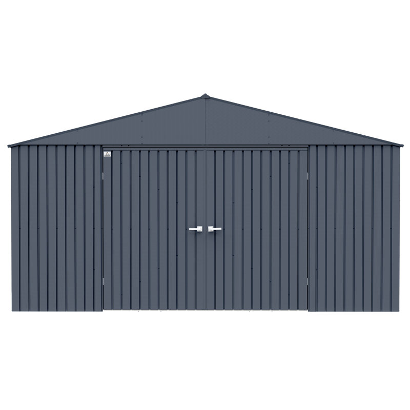Elite 14 ft. W x 16 ft. D Metal Storage Shed, Anthracite