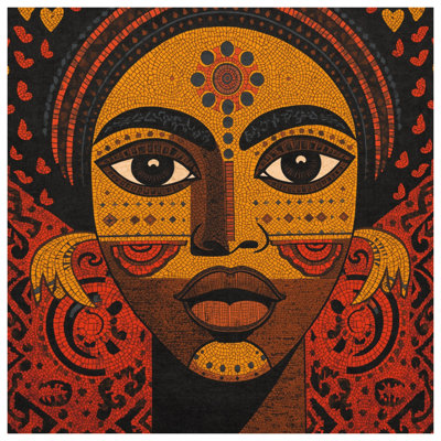 Mosaic Portrait Art Bath Mat