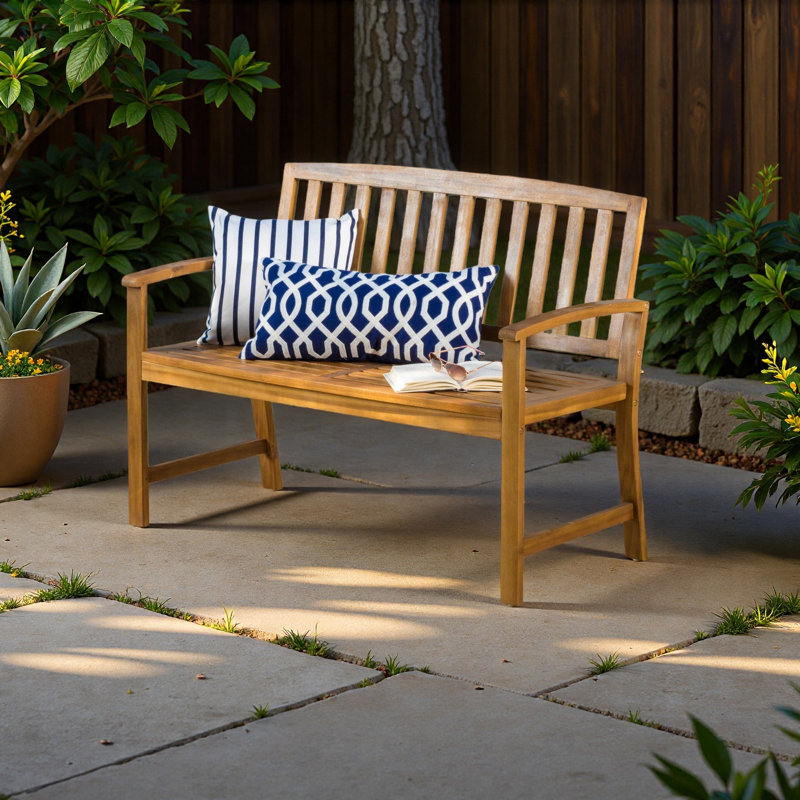 Banc en bois de style campagnard, Teck