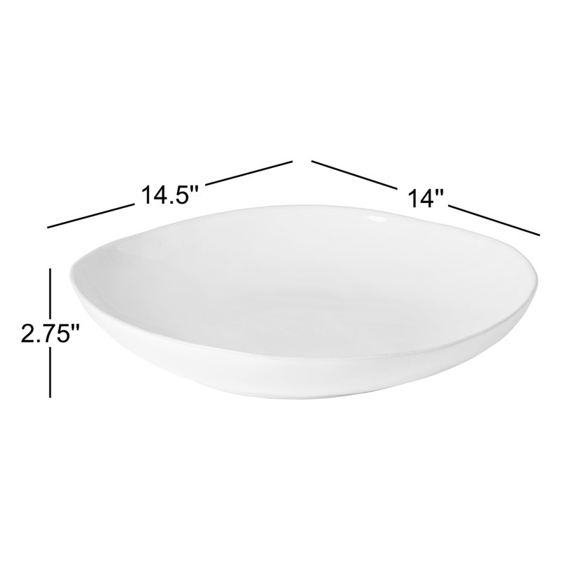 Livia Stoneware Serving Bowl, White