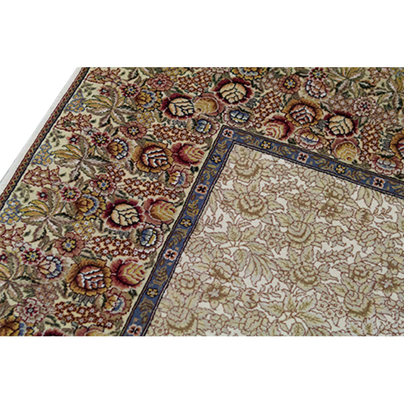 Tapis ivoire et ivoire noué à la main de haute qualité