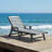 Gray Rust Resistant HDPE Plastic Outdoor Patio Reclining Chaise Lounge Chair with Adjustable Back-410323700