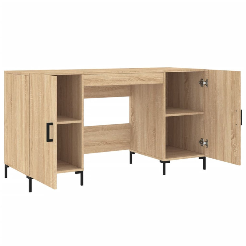 Diawara Iron Writing Desk, Light Brown