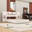 Lit plateforme en bois Yosky avec deux prises de courant et tablette USB-1577501263-1577501258