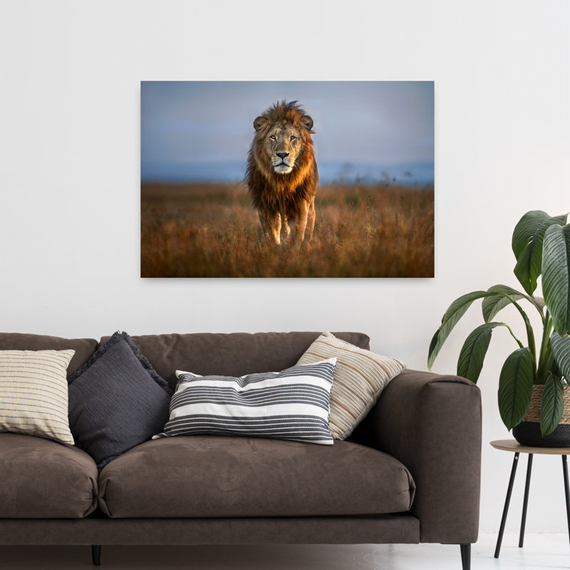 Art contemporain Lion contemporain, H 32 po x l 48 po