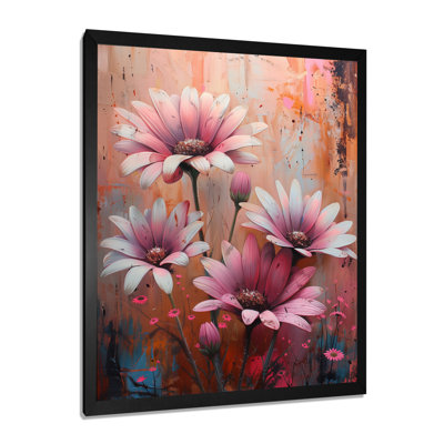 White Pink Fragile Beauty Daisy I - Daisies Wall Art Print
