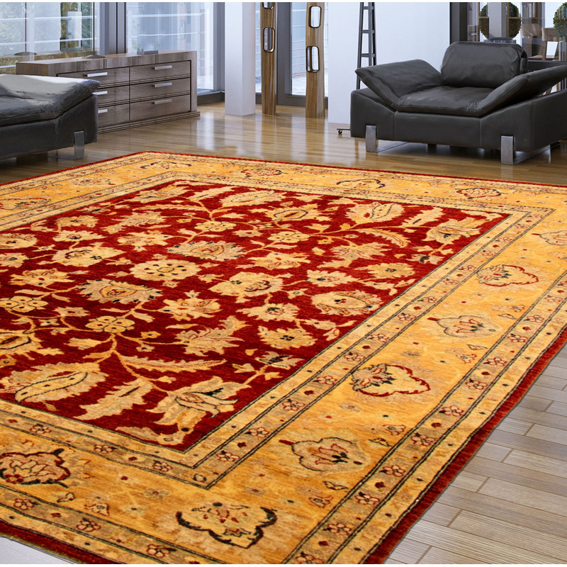 Tapis d’intérieur en laine 7 pi 10 po x 9 pi 7 po one-of-kind à la main-noué la 2010 ushak Afanasijs