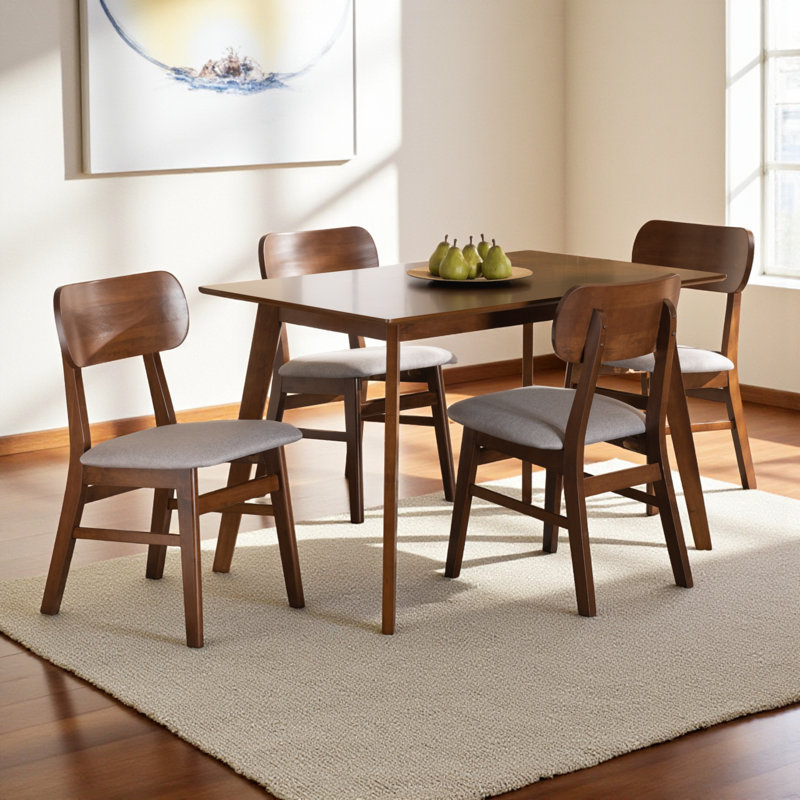 Ensemble repas pour 4 personnes Markael, Gris/noyer