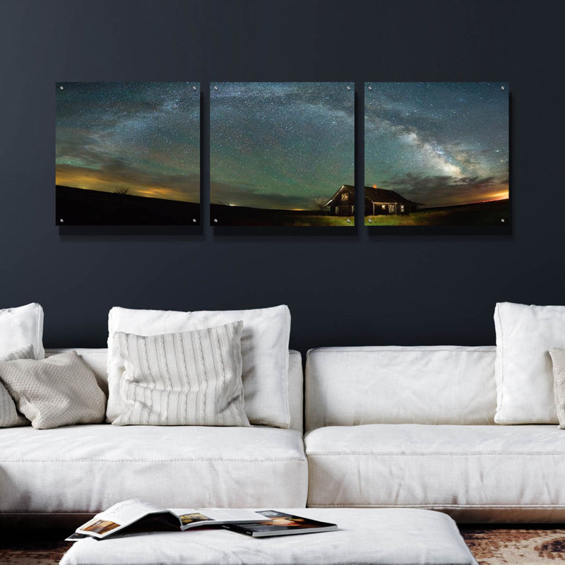 Art épique «Abandonné sur les plaines» par Darren White, verre acrylique Wal Art, H 24 po x l 72 po
