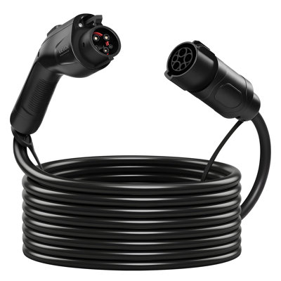Câble d'extension pour chargeur électrique, câble d'extension 32 pi J1772 de 40 pi compatible avec les chargeurs de véhicule électrique SAE J1772 de 120 V à 240 V, câble de charge de voiture robuste IP66 de niveau 1 / niveau 2 avec sac de transport