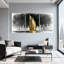 Ensemble de 3 impressions d'art sur toile, "Golden Burj Al Arab Skyline Reflection"-1923354226