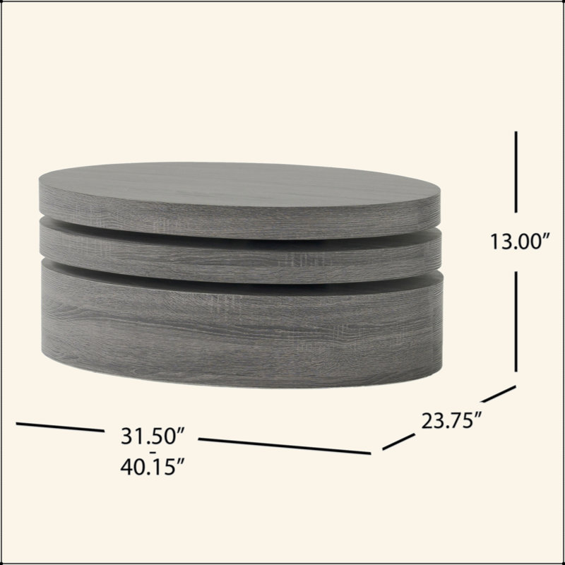 TABLE BASSE MODERNE ROTATIF - Noir mat