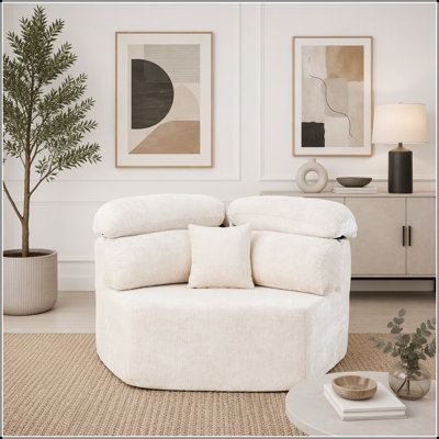 Fauteuil lounge moderne monoplace de 135 cm avec coussin enveloppant