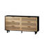 Armoire de rangement en rotin à 6 tiroirs au design naturel, idéale pour l'organisation de la chambre à coucher et du salon
