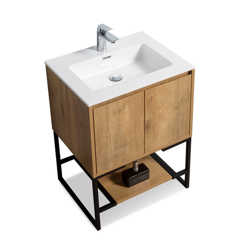 Kenasha 24'' Single Bathroom Vanity with Engineered Stone Top
