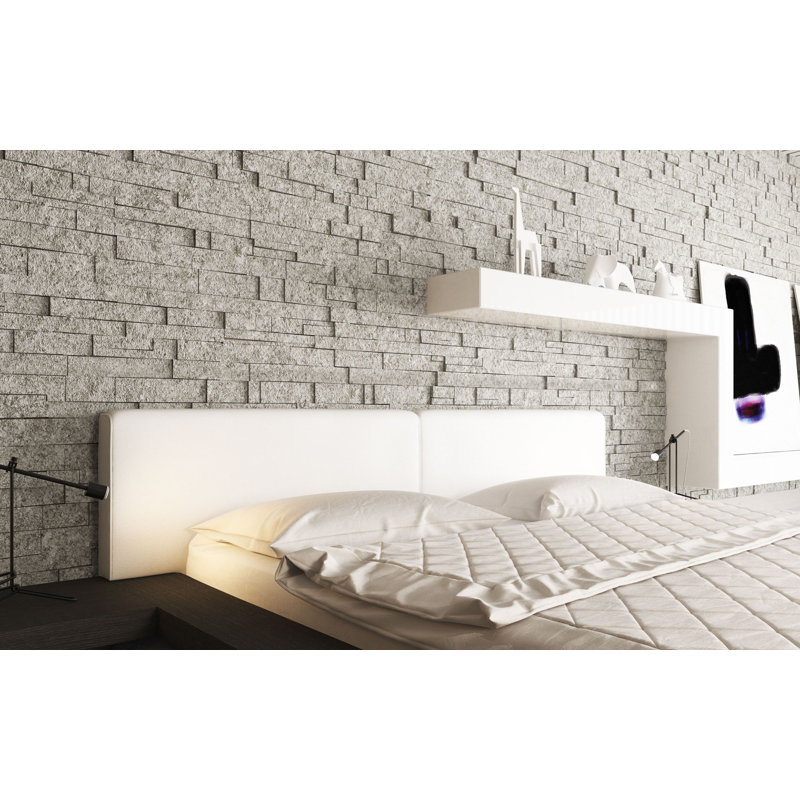 Upholstered Bed, King, Wenge/Pearl Gray Fabric