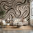 Abstract Wallpaper Wavy Black Lines Wall Mural-1453659472-1453659479