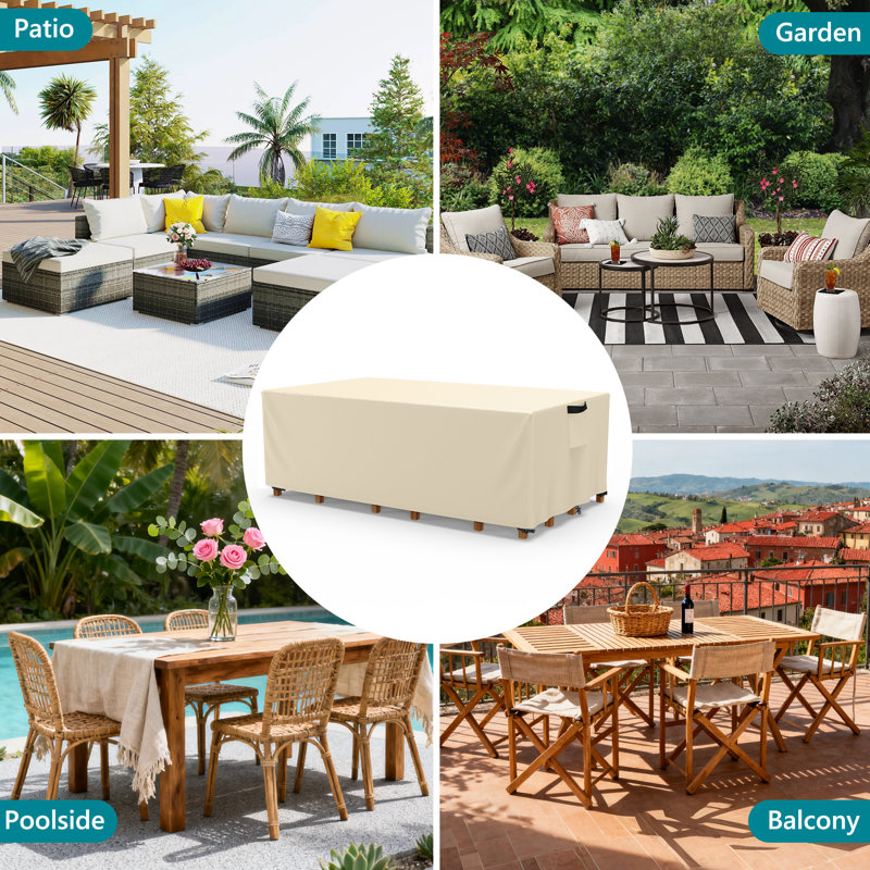 Housse imperméable rectangulaire pour meubles d'extérieur, Beige