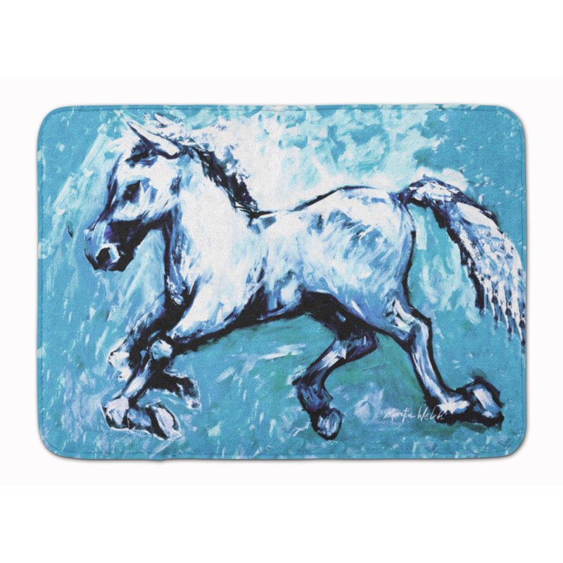 Tapis de bain shadow the cheval, Bleu