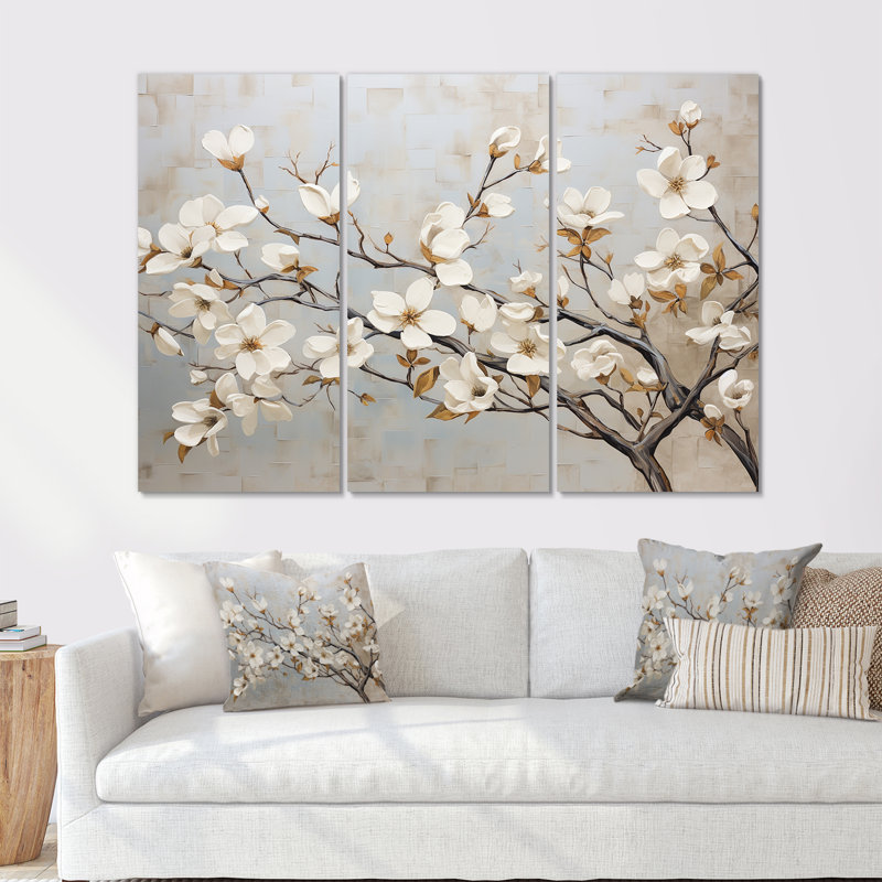 Ensemble de salon Beige et blanc Dogwood Peacefulness - Dogwood, H 40 po x l 60 po x P 1 po