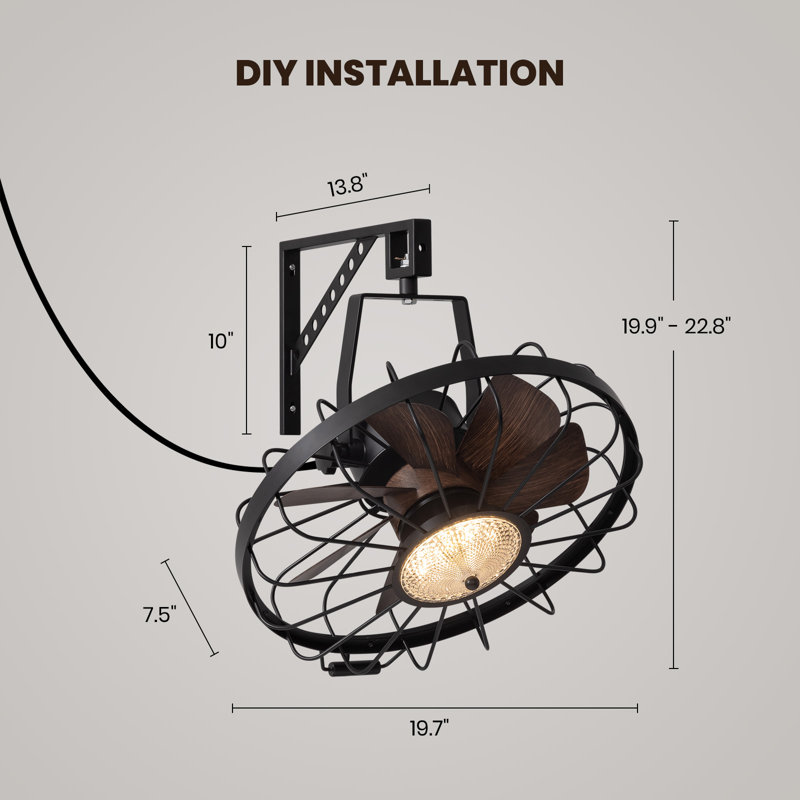 Ventilateur mural 19,7 po avec tête d'inclinaison réglable 1