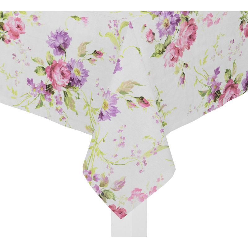 Pansy Tablecloth, 130cm W x 190cm L, Pink/Purple