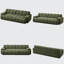 Canapé capitonné 87,4 po à 3 places en chenille capitonnée à boutons 3 places avec accoudoirs carrés, aucun assemblage requis, conception entièrement compressée pour le salon moderne-671121879