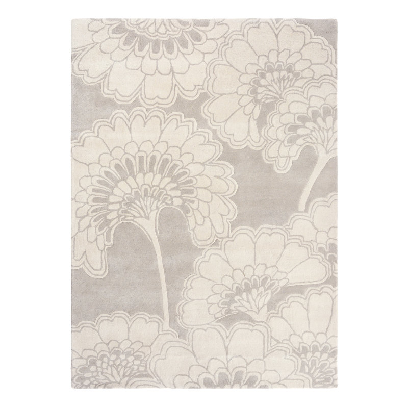 Handmade Wool Floral Area Rug, Rectangle 6'7" x 9'2"