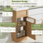 Meuble-lavabo de 15,75 po avec lavabo réversible en résine, armoire en panneau de fibres à densité moyenne avec tablette réglable et porte à pousser, finition en mélamine grain de bois, porte réversible, style rustique pour petits espaces
