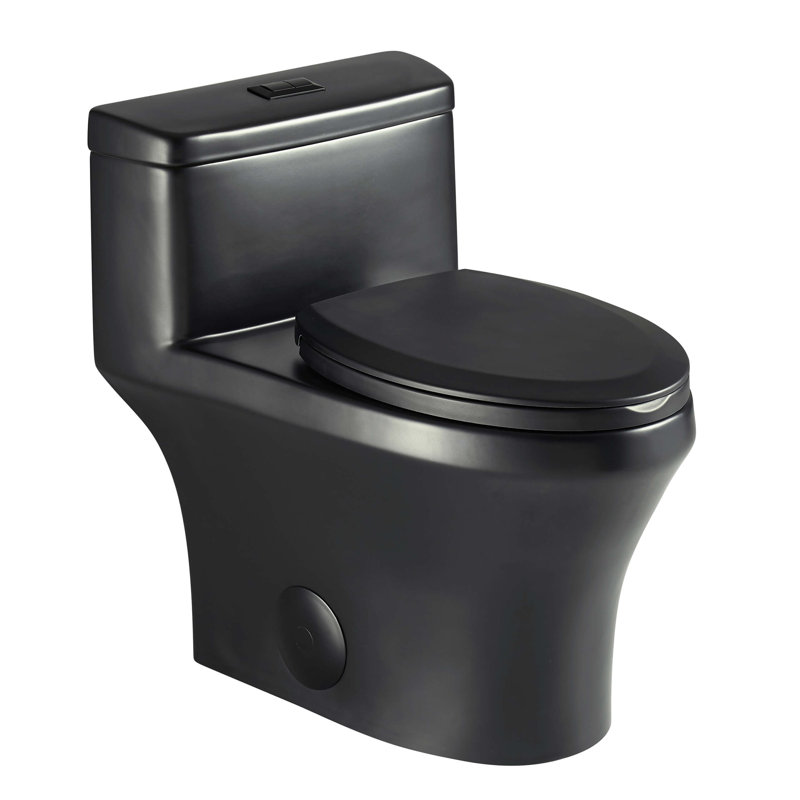 Toilette une pièce à hauteur ajustable 1,6 GPF Fine Fixtures, Noir mat