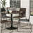 Brown and Black Round Dining Table