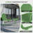 3-Piece Outdoor Bistro Set,Anti-Rust Metal Patio Table & 2 Foldable Chairs, 350lb Capacity, Waterproof Patio Dining Set for Balcony, Porch and Lawn,Green-1145503401