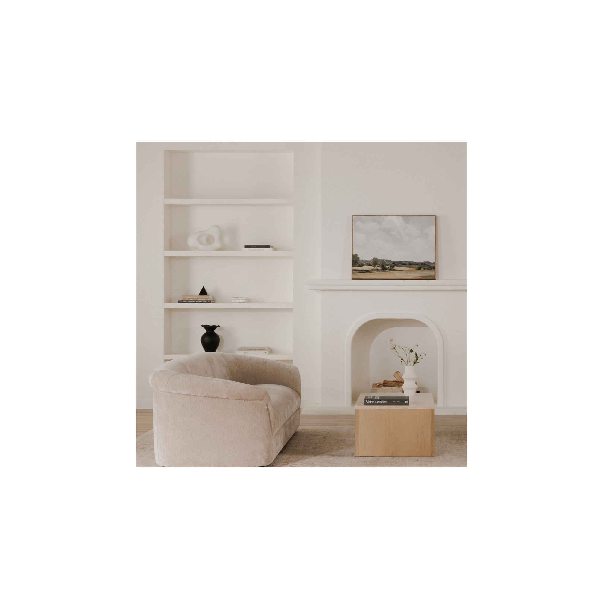 Arthur 109'' Chenille Upholstered Sofa, Beige