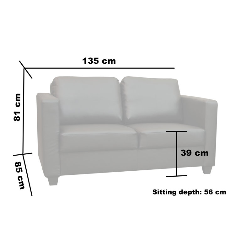 Cube 2 Seater Sofa Faux Leather