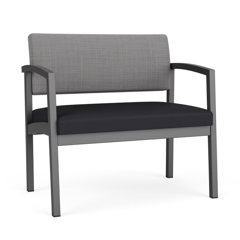 Chaise en acier Lenox, Gris anthracite, Chambray Grey/Patriot Plus Black