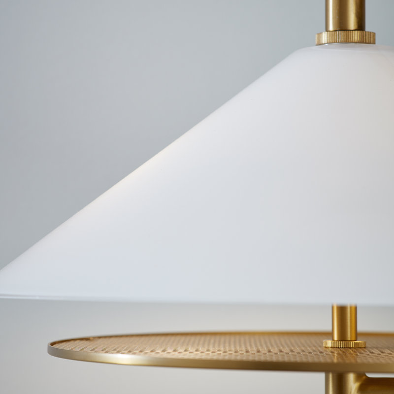 Burnished Brass Table Lamp with Milk White Glass Shade