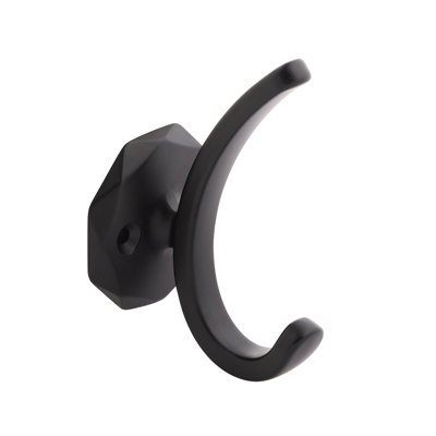 Karat Collection Hook - 4" x 2-1/8 " Matte Black - Contemporary Entryway Hook for Coats, Hats & Bags