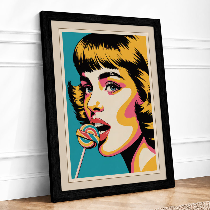 Pop Art Portrait Retro - Print, A2 - 59.4 x 42.0 cm, Black