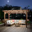 Pavillon de jardin en bois 13 pi x 6,5 pi avec toit en métal et toit de comptoir, ampoules